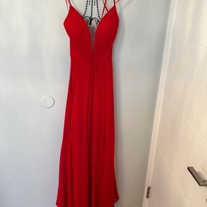 PROM- FAVIANA V-neck Red Dress